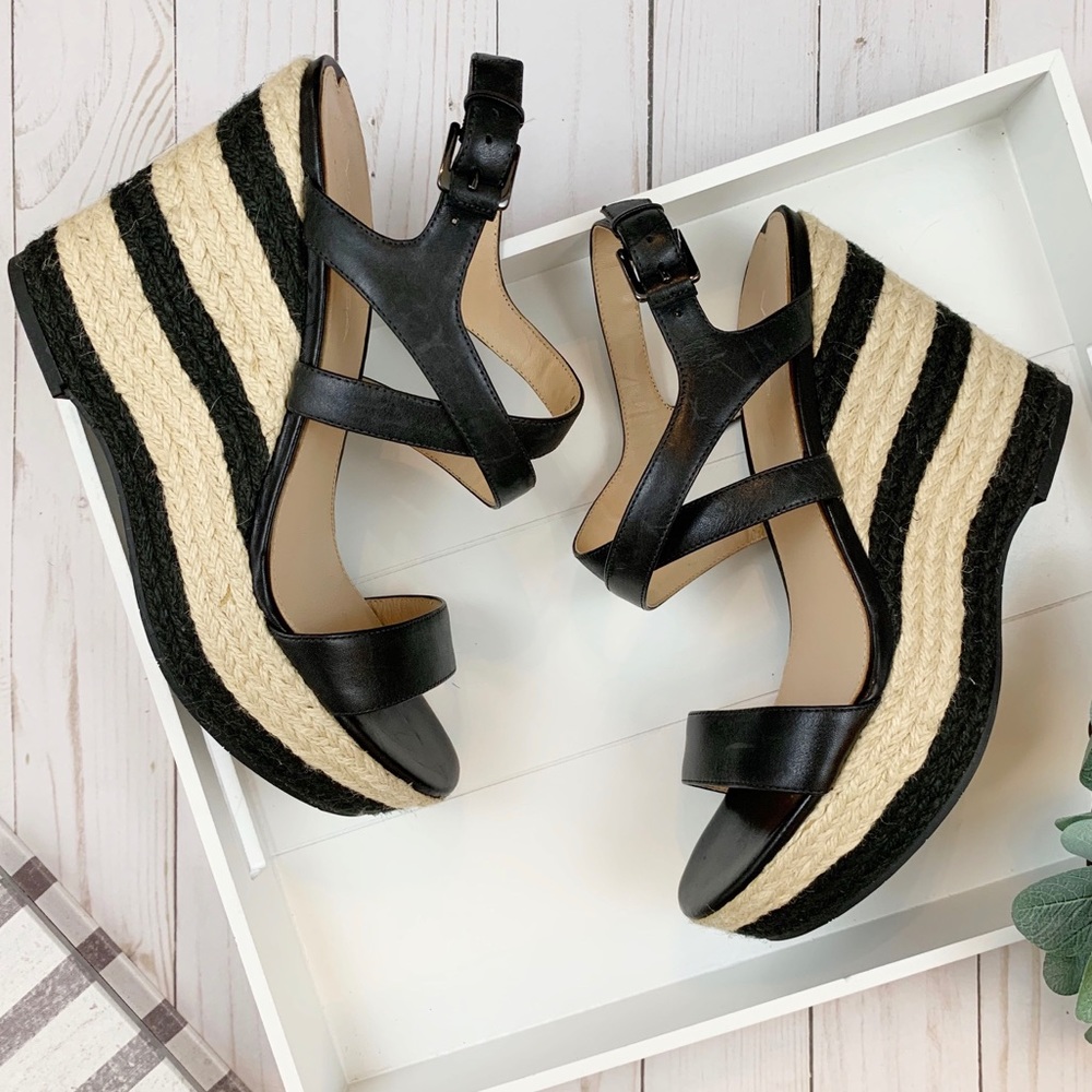 {Via Spiga} Elaine Platform Woven Wedge Sandal